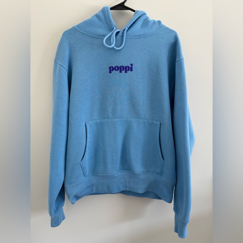 Poppi Soda Blue Future of Soda Graphic Hoodie Sweatshirt